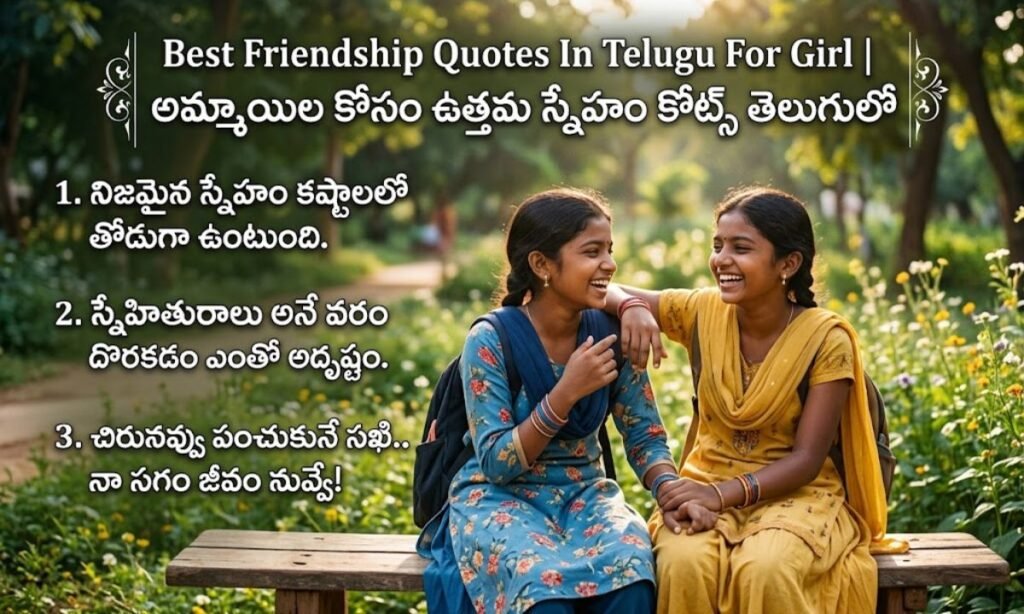 Best Friendship Quotes In Telugu For Girl | అమ్మాయిల కోసం ఉత్తమ స్నేహం కోట్స్ తెలుగులో