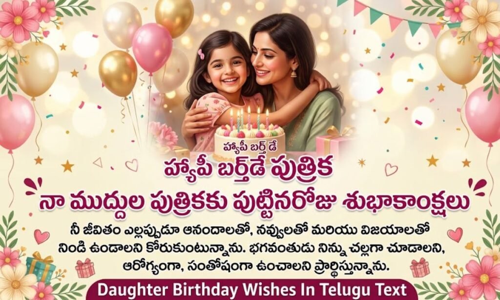 Daughter Birthday Wishes In Telugu Text