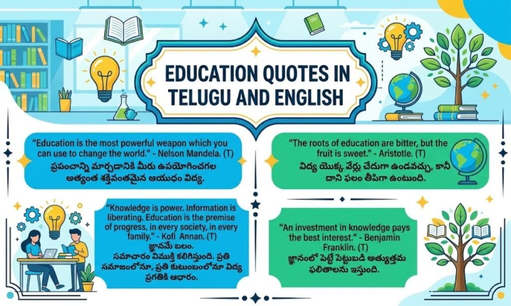 Education quotes in telugu and english