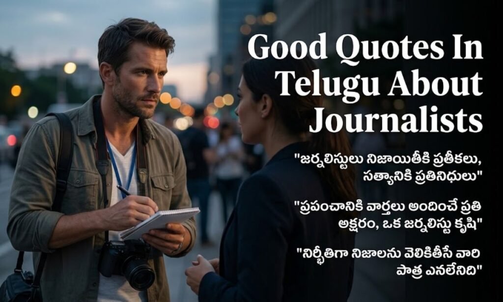 Good Quotes In Telugu About Journalists