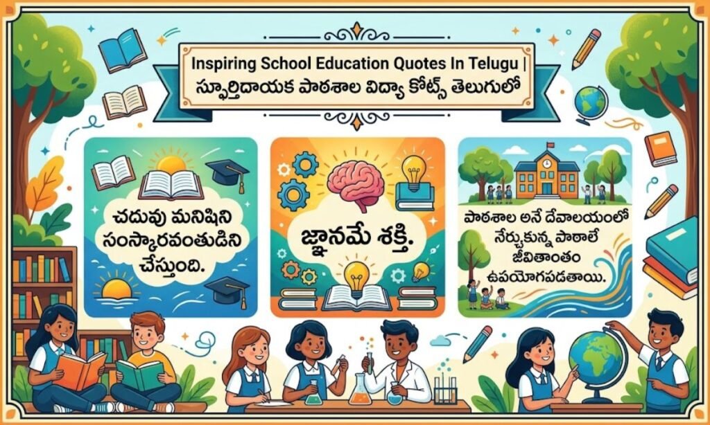 Inspiring School Education Quotes In Telugu | స్ఫూర్తిదాయక పాఠశాల విద్యా కోట్స్ తెలుగులో