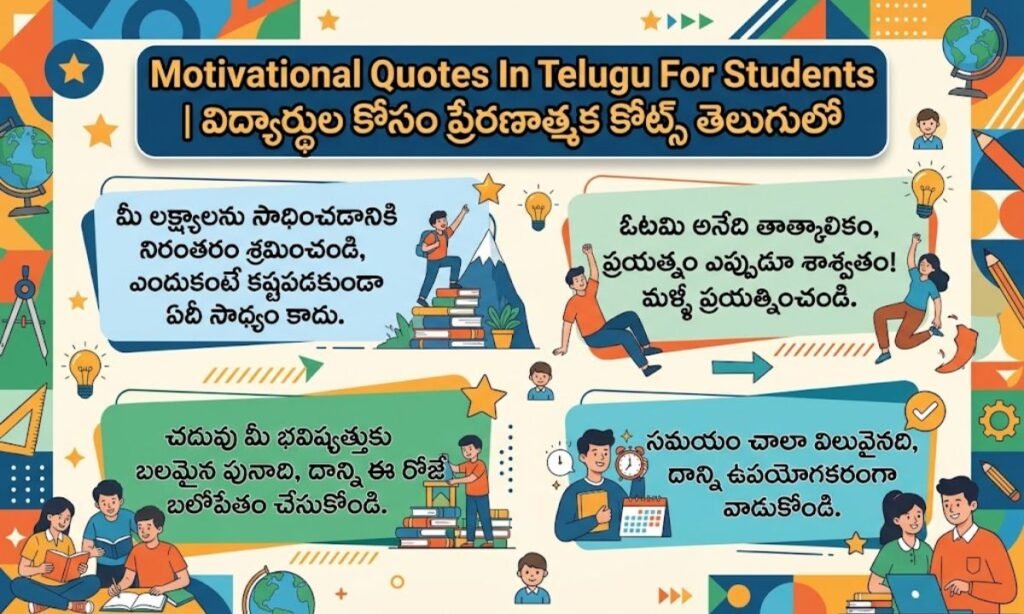 Motivational Quotes In Telugu For Students | విద్యార్థుల కోసం ప్రేరణాత్మక కోట్స్ తెలుగులో