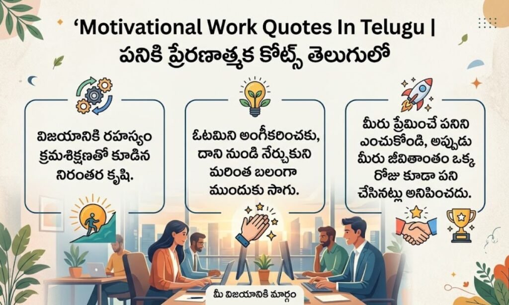 Motivational Work Quotes In Telugu | పనికి ప్రేరణాత్మక కోట్స్ తెలుగులో
