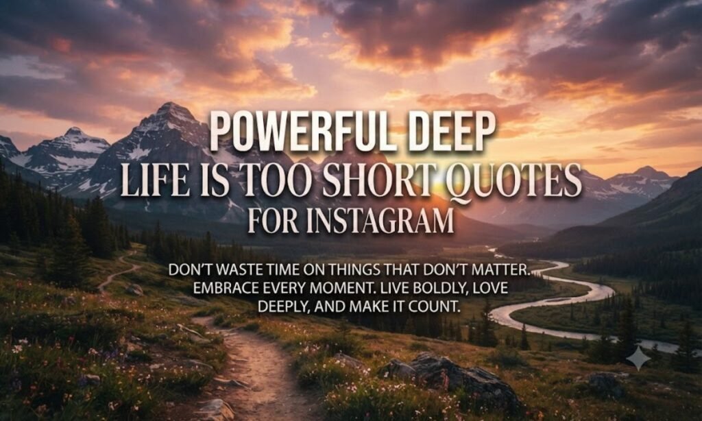 Powerful Deep Life Is Too Short Quotes For Instagram