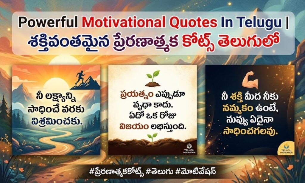 Powerful Motivational Quotes In Telugu | శక్తివంతమైన ప్రేరణాత్మక కోట్స్ తెలుగులో
