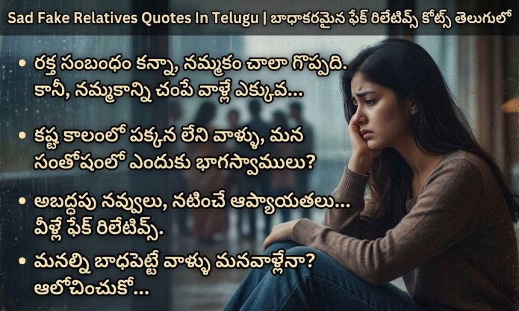 Sad Fake Relatives Quotes In Telugu | బాధాకరమైన ఫేక్ రిలేటివ్స్ కోట్స్ తెలుగులో