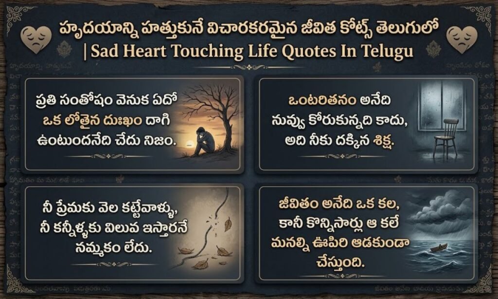Sad Heart Touching Life Quotes In Telugu | హృదయాన్ని హత్తుకునే విచారకరమైన జీవిత కోట్స్ తెలుగులో