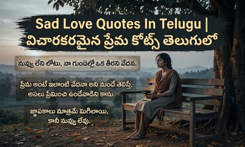 Sad Love Quotes In Telugu | విచారకరమైన ప్రేమ కోట్స్ తెలుగులో