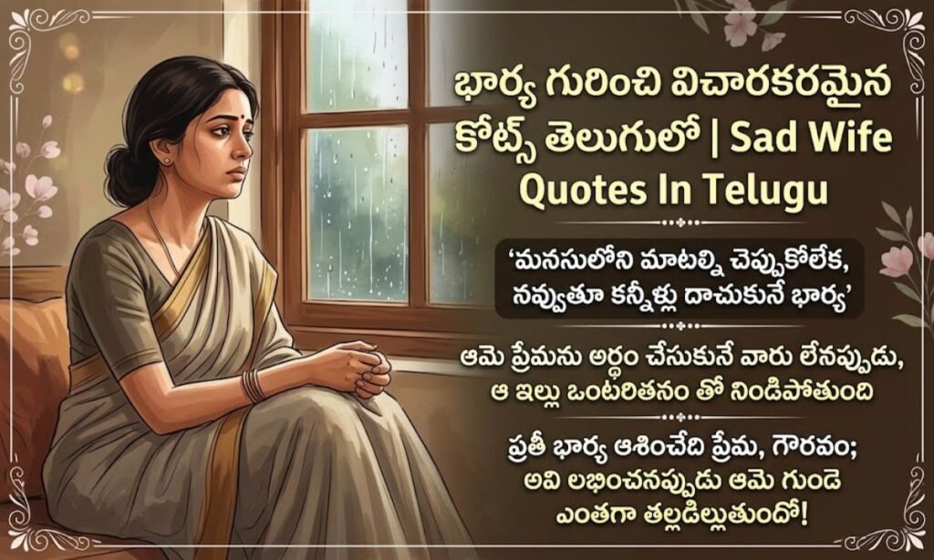 Sad Wife Quotes In Telugu | భార్య గురించి విచారకరమైన కోట్స్ తెలుగులో
