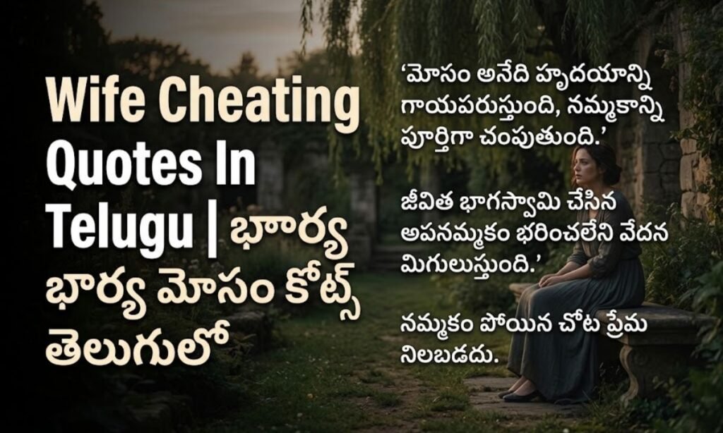 Wife Cheating Quotes In Telugu | భార్య మోసం కోట్స్ తెలుగులో