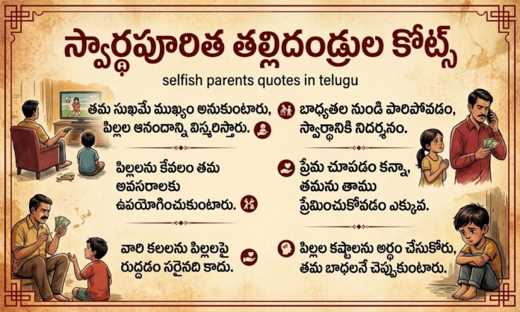 Selfish parents quotes in telugu​