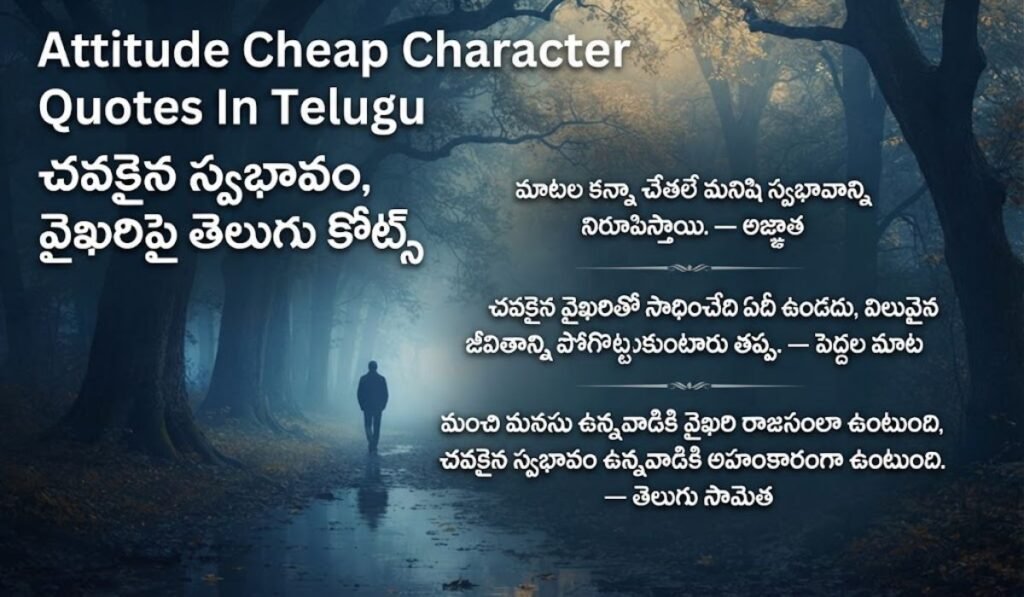 Attitude Cheap Character Quotes In Telugu చవకైన స్వభావం, వైఖరిపై తెలుగు కోట్స్