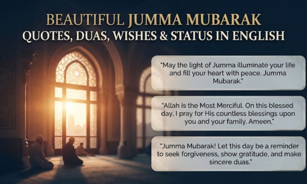 Beautiful Jumma Mubarak Quotes, Duas, Wishes & Status in English