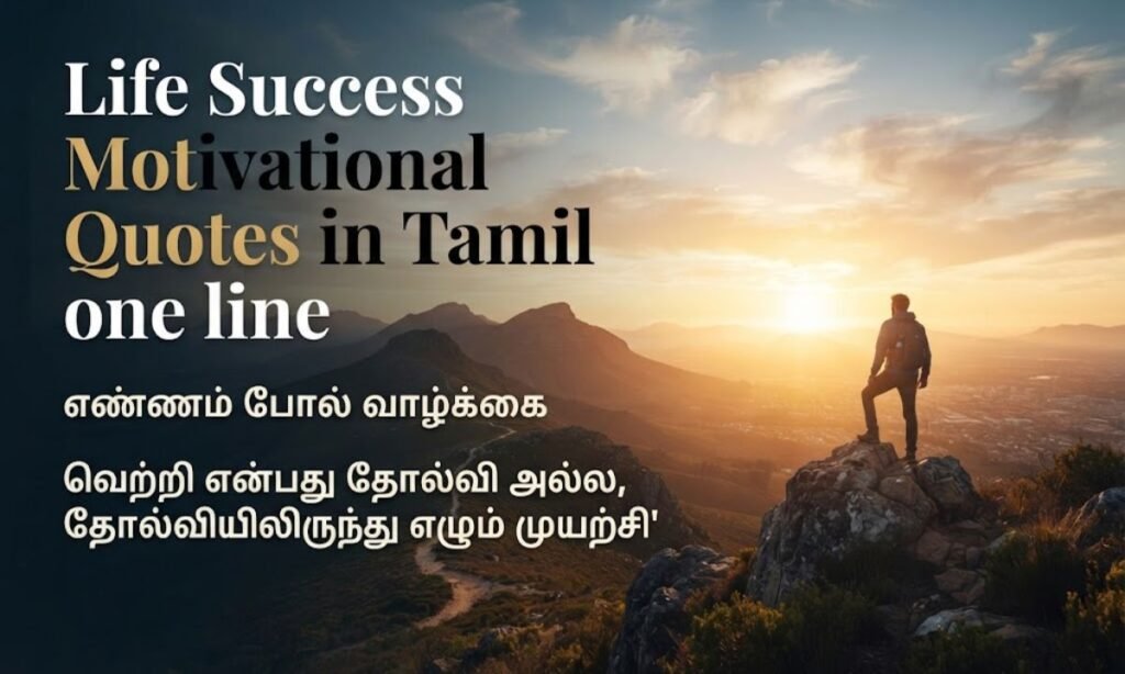 Life Success Motivational Quotes in Tamil one line