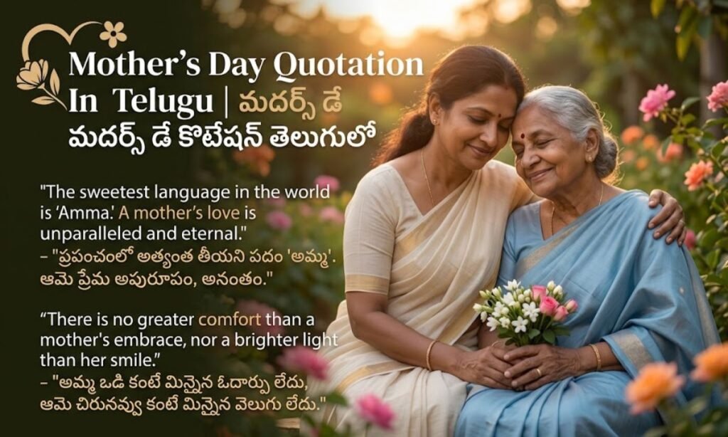 Mother’s Day Quotation In Telugu మదర్స్ డే కొటేషన్ తెలుగులో