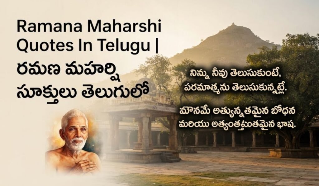 Ramana Maharshi Quotes In Telugu రమణ మహర్షి సూక్తులు తెలుగులో