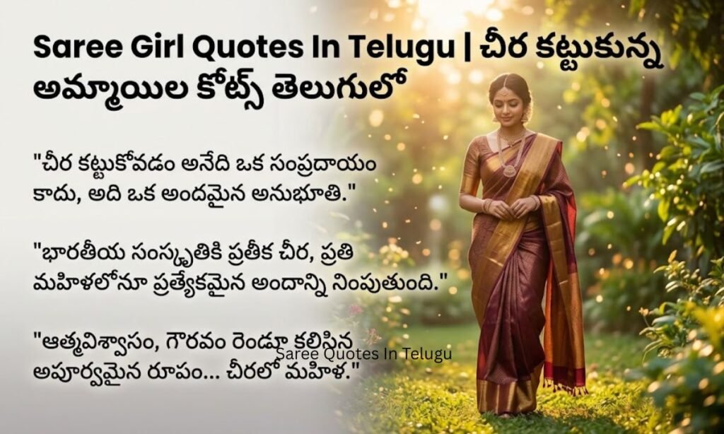 Saree Girl Quotes In Telugu చీర కట్టుకున్న అమ్మాయిల కోట్స్ తెలుగులో