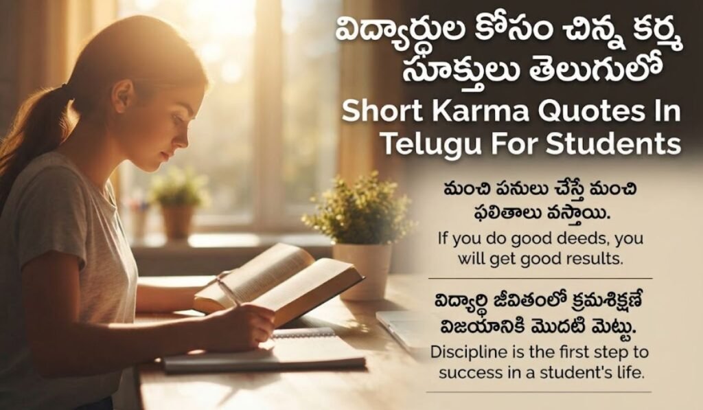 Short Karma Quotes In Telugu For Students విద్యార్థుల కోసం చిన్న కర్మ సూక్తులు తెలుగులో