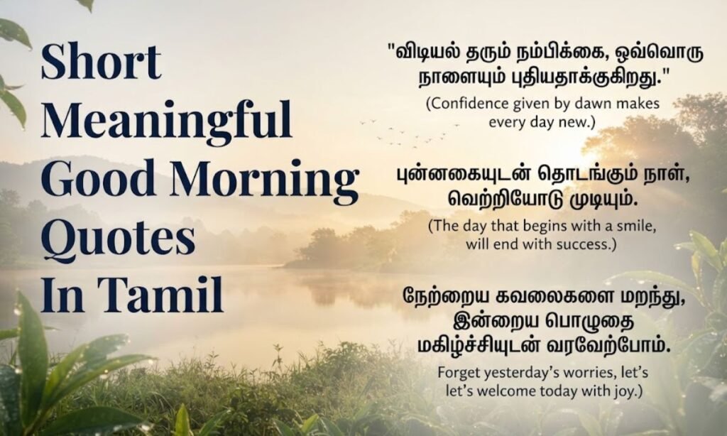 Short Meaningful Good Morning Quotes In Tamil