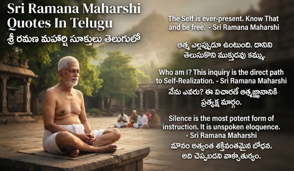 Sri Ramana Maharshi Quotes In Telugu శ్రీ రమణ మహర్షి సూక్తులు తెలుగులో