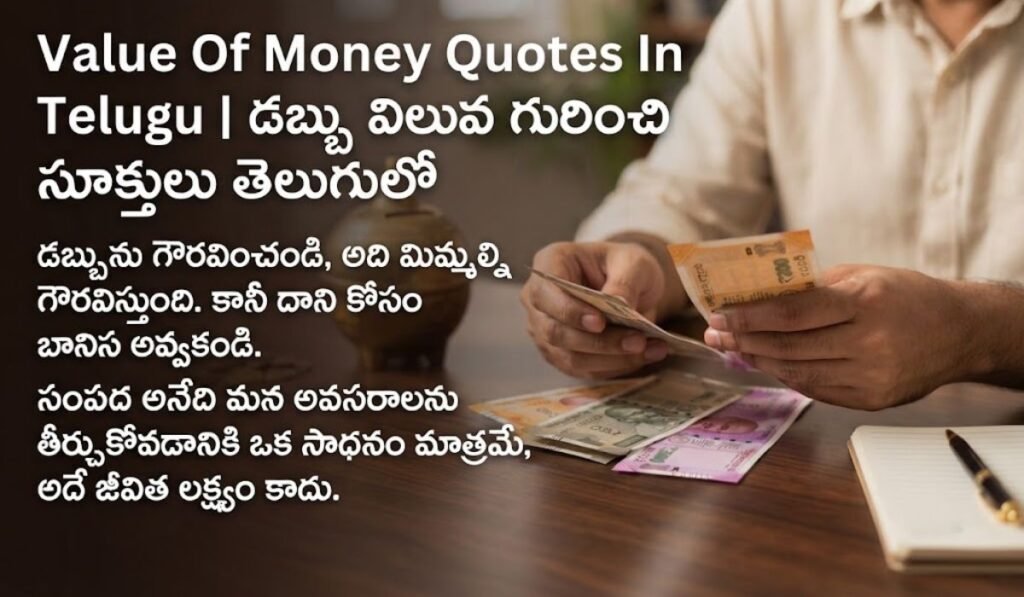 Value Of Money Quotes In Telugu డబ్బు విలువ గురించి సూక్తులు తెలుగులో