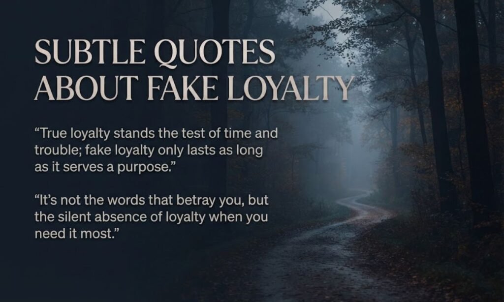 Subtle Quotes About Fake Loyalty
