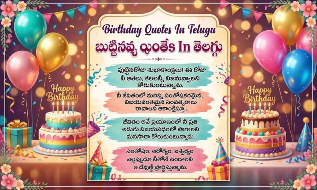 Birthday Quotes In Telugu